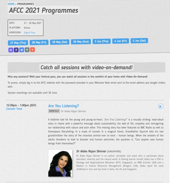 Alaka Skinner's session at AFCC 2021